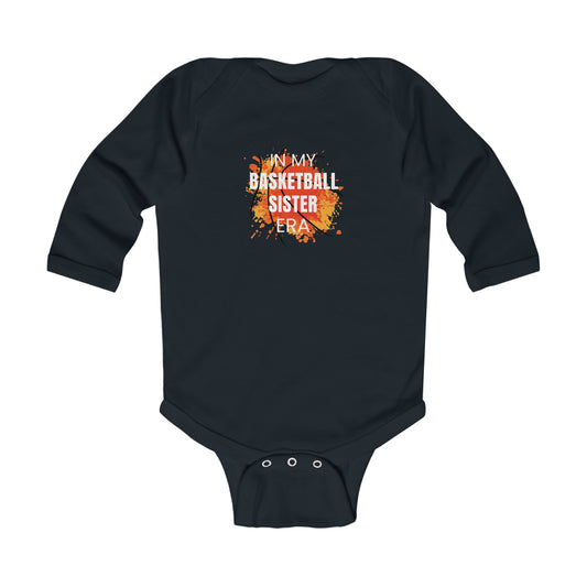 Basketball Sister Infant Bodysuit - Cute Long Sleeve Outfit for Little Sports Fans