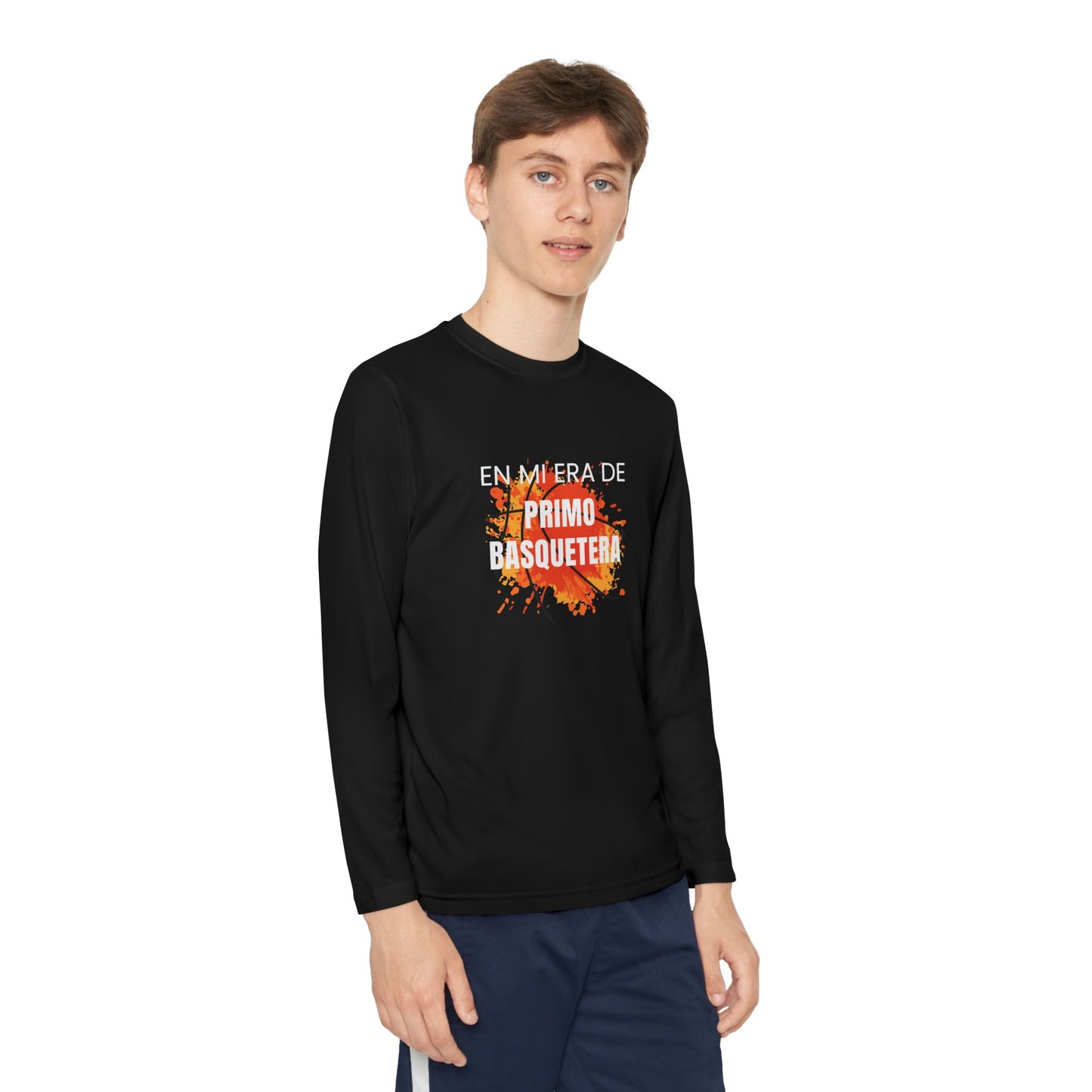 Youth Long Sleeve Tee - 'En Mira de Primo Basquetera' Basketball Shirt