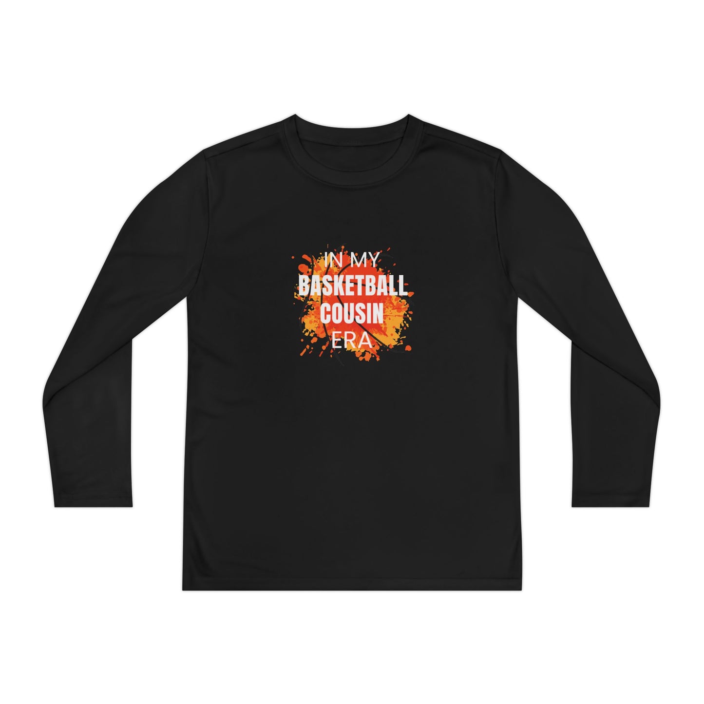 Youth Long Sleeve Basketball Tee - 'In My Basketball Cousin Era'