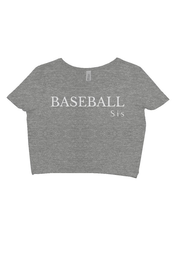 Baseball Sis Crop Tee - Gray