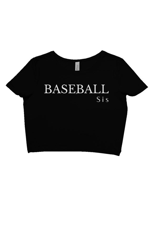 Baseball Sis Crop Tee - Black