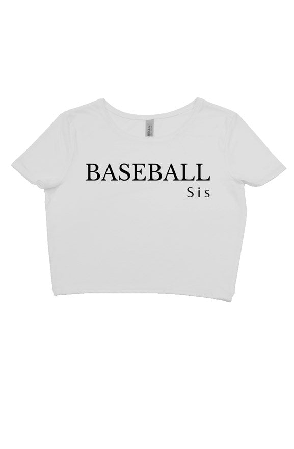 Baseball Sis Crop Tee - White