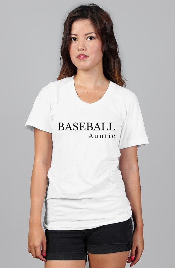 baseball auntie t-shirt - white