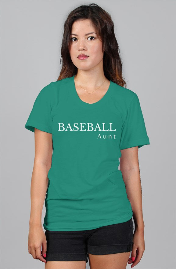 baseball aunt tee - green