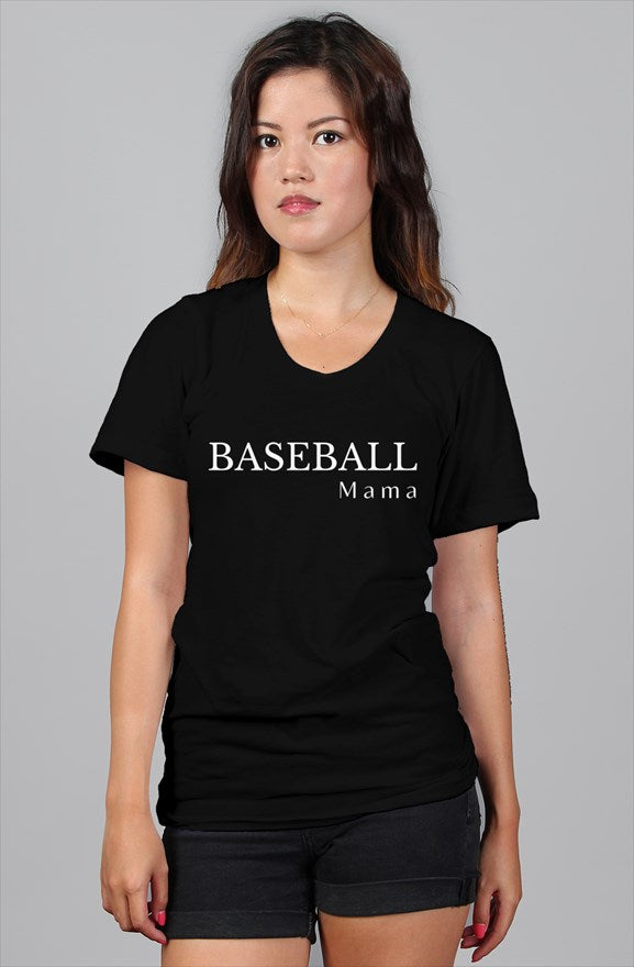 baseball mama t shirt - black