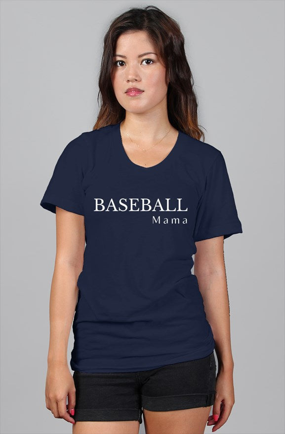 baseball mama t shirt - navy