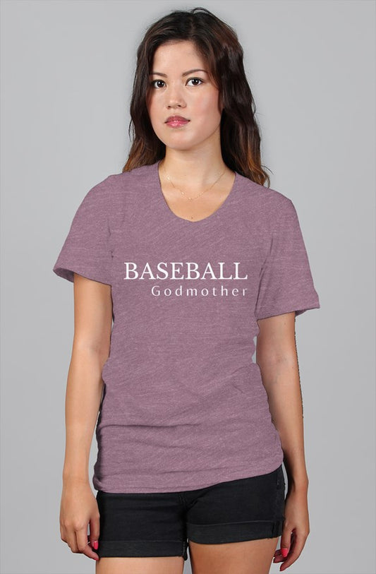 baseball godmother t shirt - heather mauve