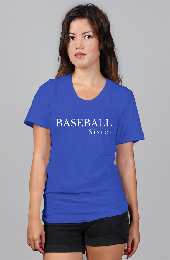 baseball sister t shirt - blue