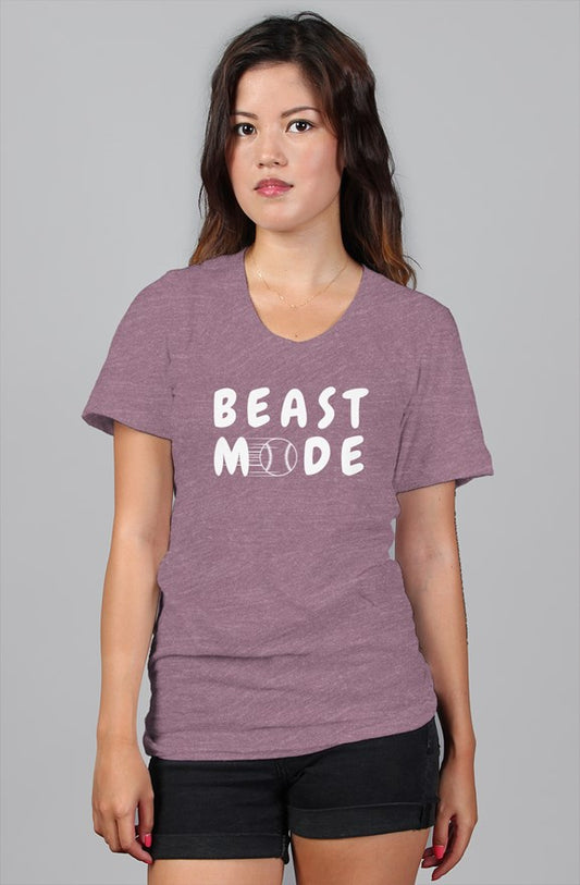 beast mode: baseball edition women's tee (heather mauve)