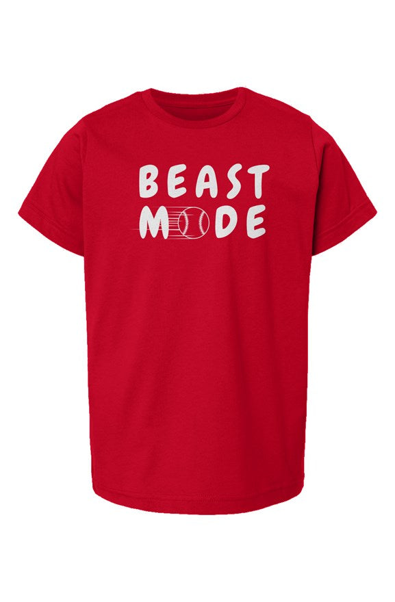 beast mode: baseball edition youth tee (red)