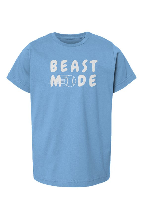 beast mode: baseball edition youth tee (light blue)