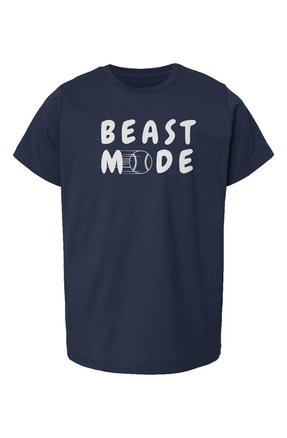 beast mode: baseball edition youth tee (navy)