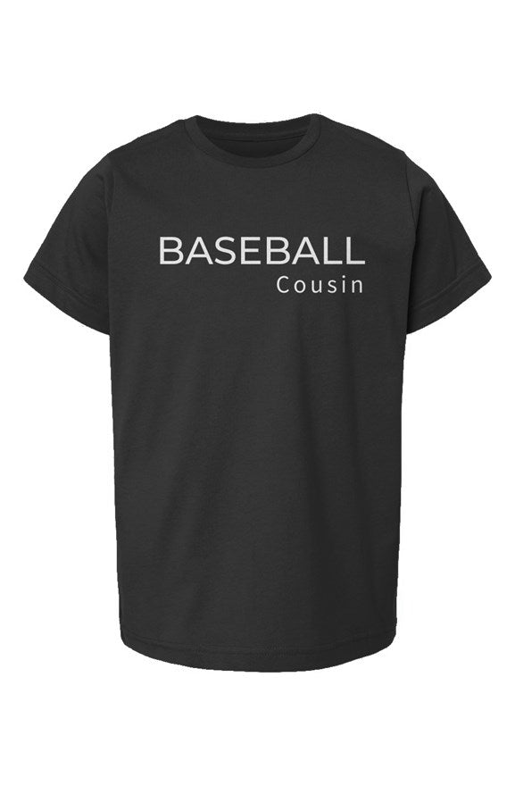 baseball cousin youth tee - black