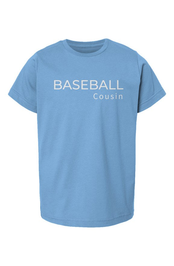 baseball cousin youth tee - light blue