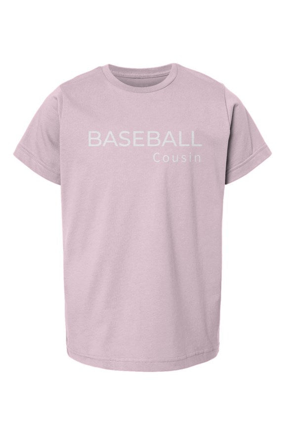 baseball cousin youth tee - pink