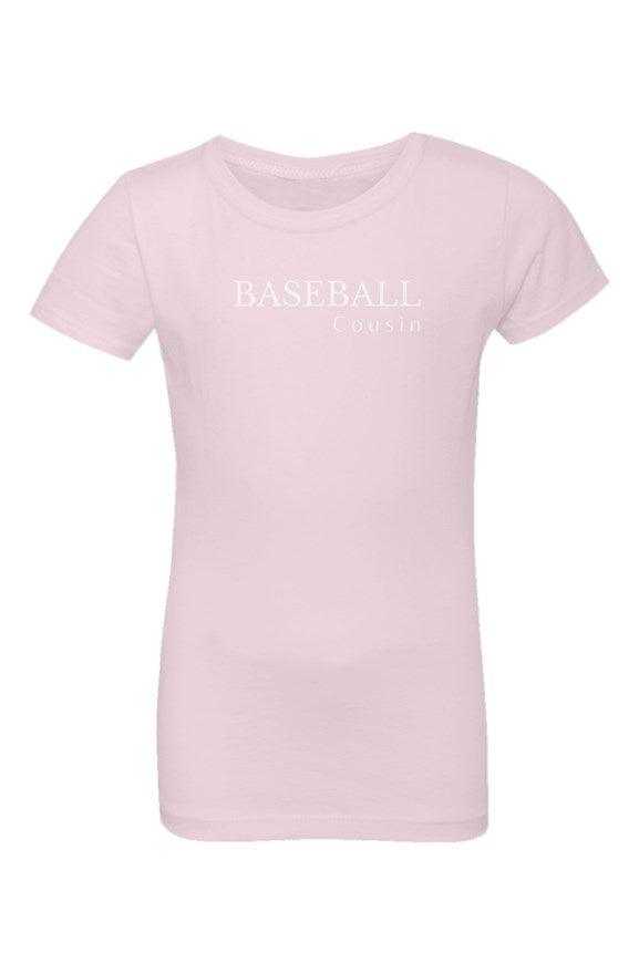 baseball cousin girls youth tee - pink