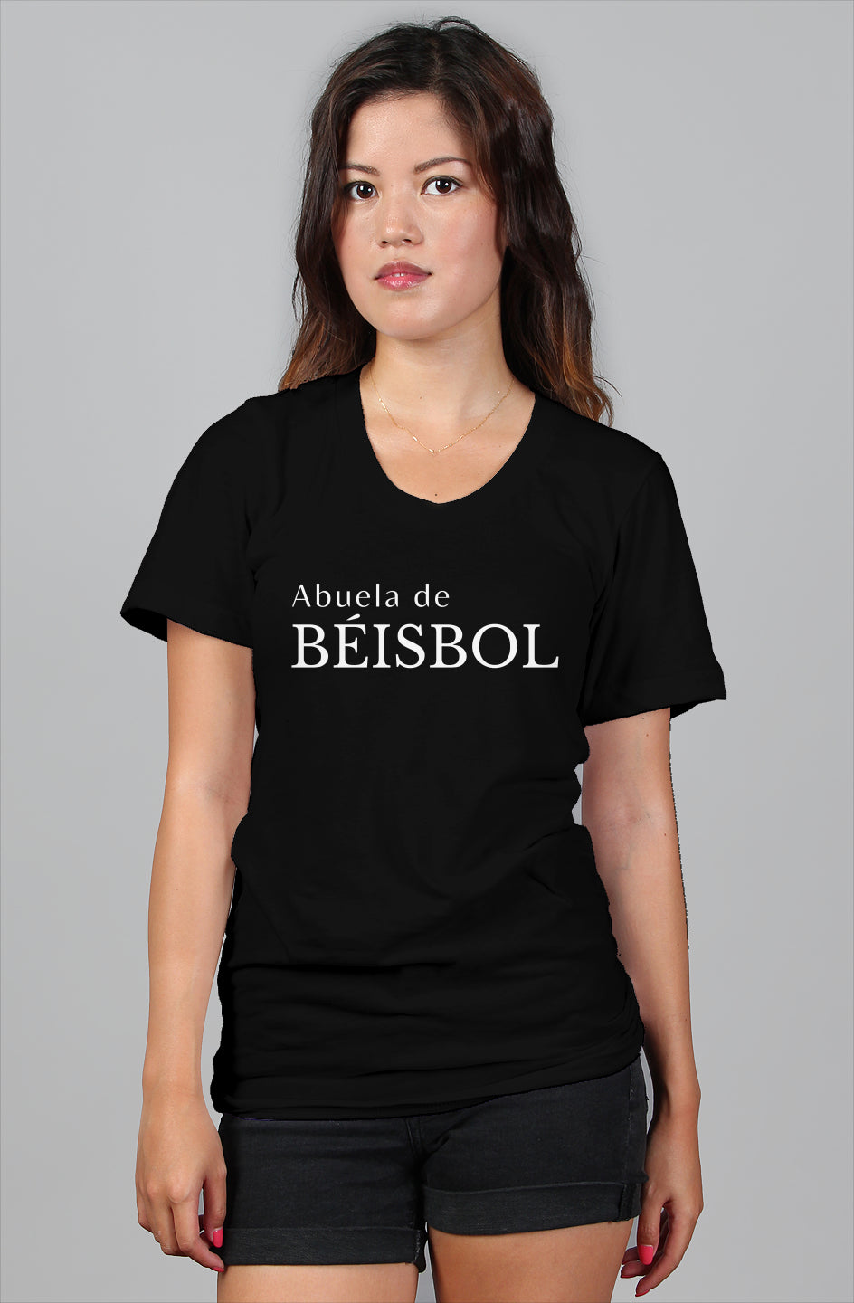 camiseta de la abuela de beisbol - negra